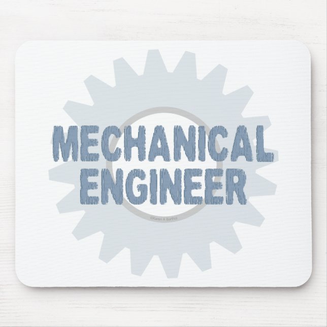 Mechanical Engineer Gear Blue Gray Mouse Pad (Front)