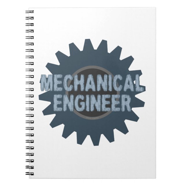 Mechanical Engineer Gear Blue Gray Notebook (Front)