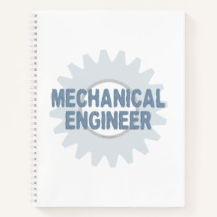 Mechanical Engineer Gear Blue Gray Notebook