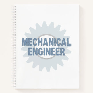 Mechanical Engineer Gear Blue Gray Notebook