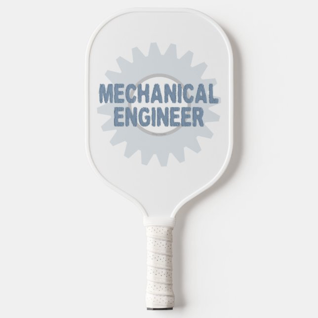 Mechanical Engineer Gear Blue Gray Notebook Pickleball Paddle (Front)