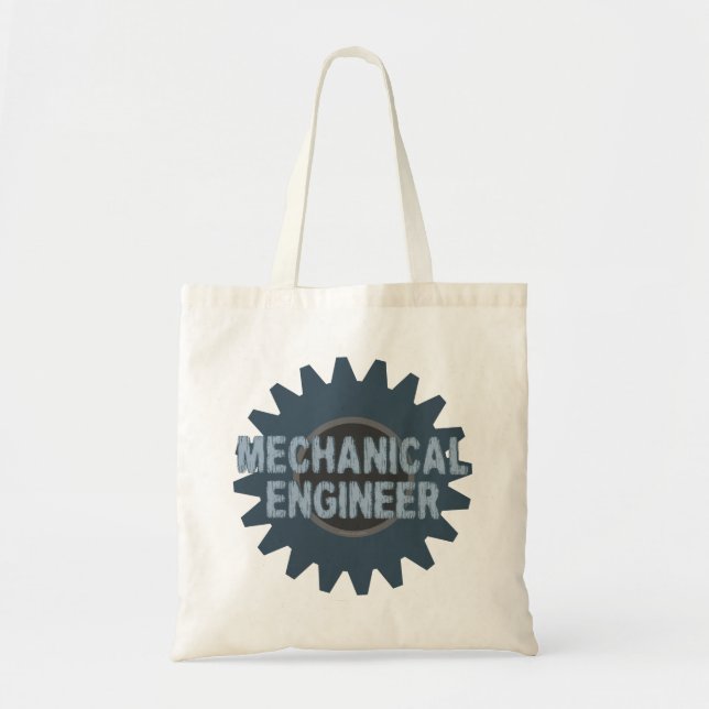 Mechanical Engineer Gear Blue Gray Tote Bag (Front)