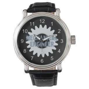 Mechanical Engineer Gear Blue Gray Watch