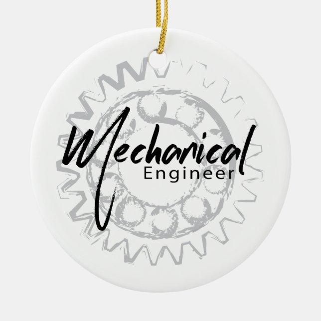 Mechanical Engineer Gear Sketch Ceramic Ornament (Front)