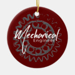 Mechanical Engineer Gear Sketch Ceramic Ornament
