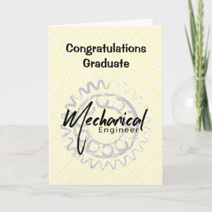 Mechanical Engineer Gear Sketch Graduation Card