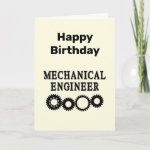Mechanical Engineer Gears Birthday Card