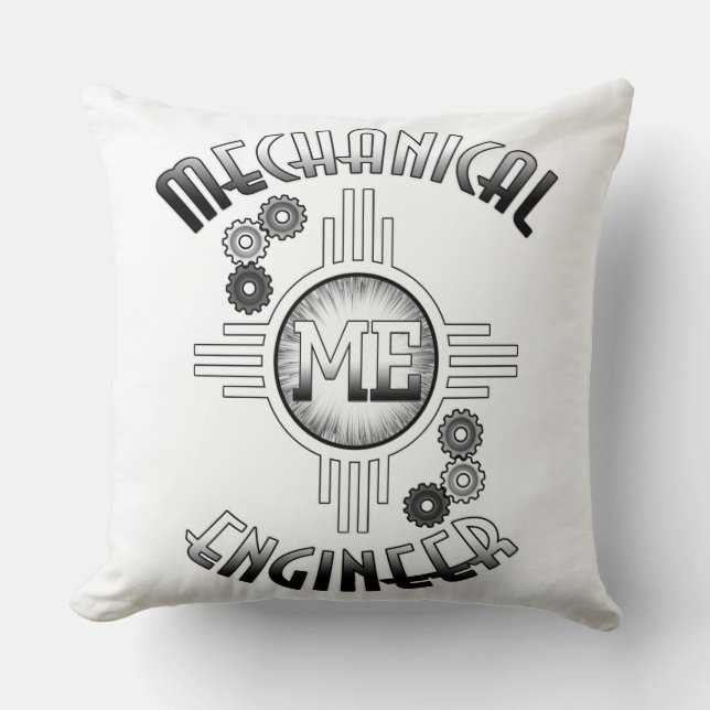 Mechanical Engineer Gears Throw Pillow (Front)