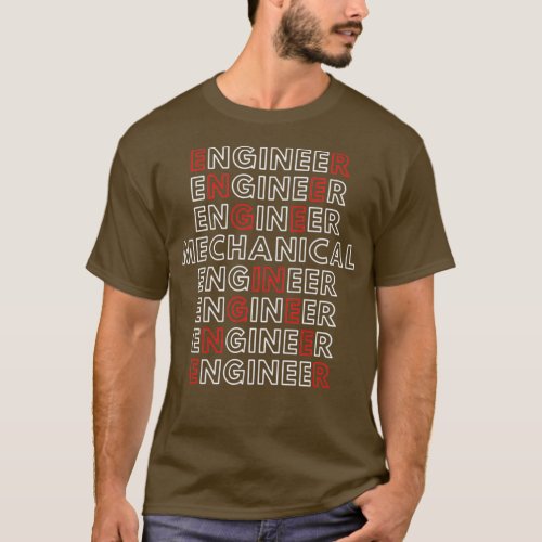 Mechanical Engineer Graduation Wizard Retro Red En T_Shirt