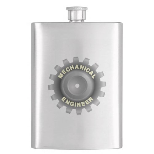 Mechanical Engineer Gray Gear Flask