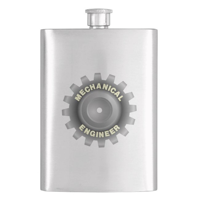 Mechanical Engineer Gray Gear Flask (Front)