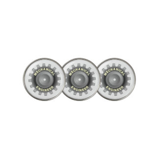 Mechanical Engineer Gray Gear Golf Ball Marker
