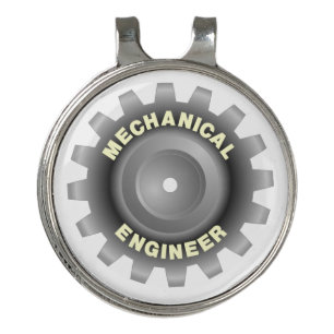 Mechanical Engineer Gray Gear Golf Hat Clip