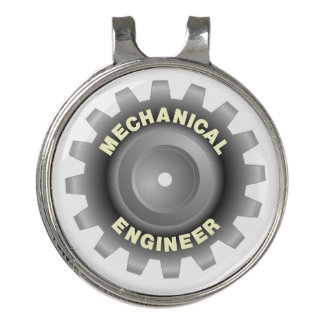 Mechanical Engineer Gray Gear Golf Hat Clip