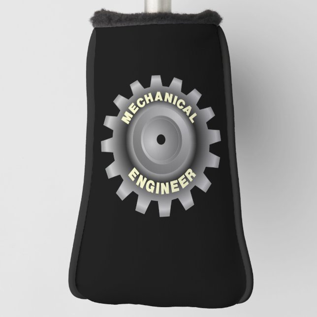 Mechanical Engineer Gray Gear Golf Head Cover (Rotate 90)