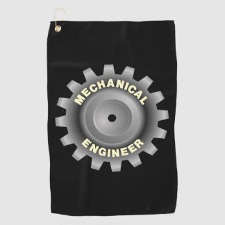 Mechanical Engineer Gray Gear Golf Towel