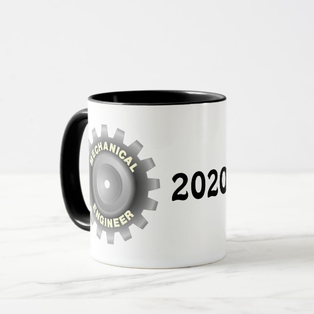Mechanical Engineer Gray Gear Mug (Front Left)
