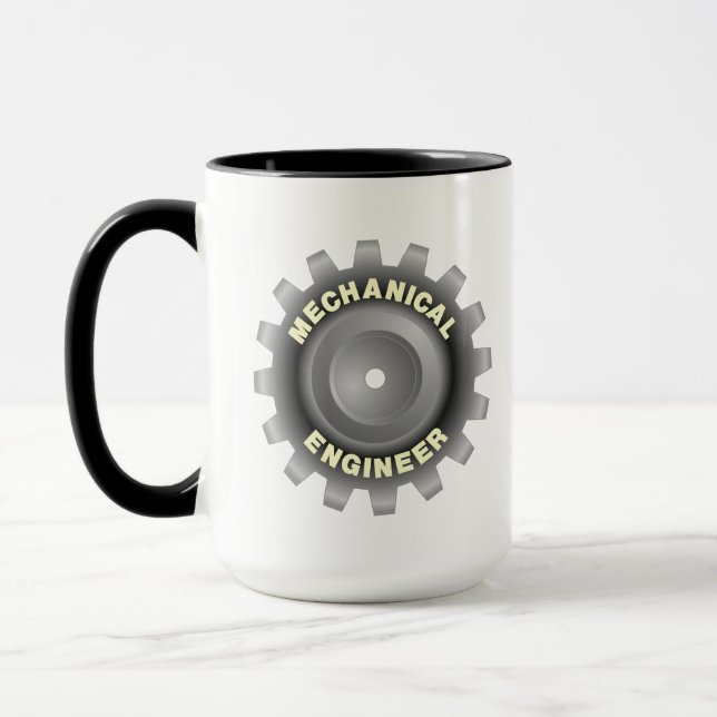 Mechanical Engineer Gray Gear Mug (Left)