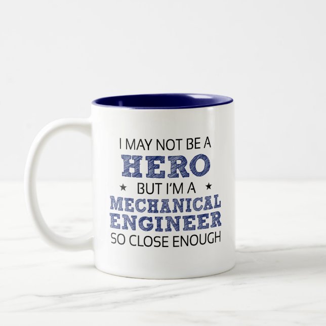 Mechanical Engineer Humor Novelty Two-Tone Coffee Mug (Left)