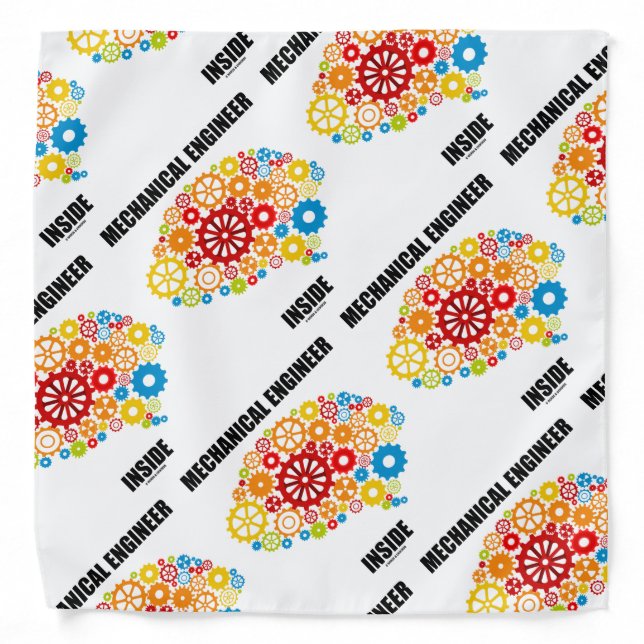 Mechanical Engineer Inside Gears Brain Bandana (Front)
