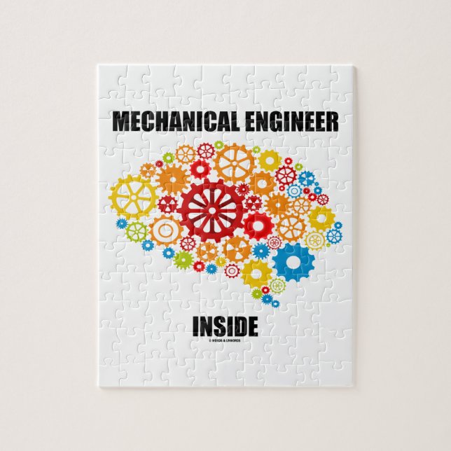 Mechanical Engineer Inside (Gears Brain) Jigsaw Puzzle (Vertical)