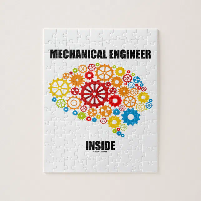 Mechanical Engineer Inside (Gears Brain) Jigsaw Puzzle | Zazzle
