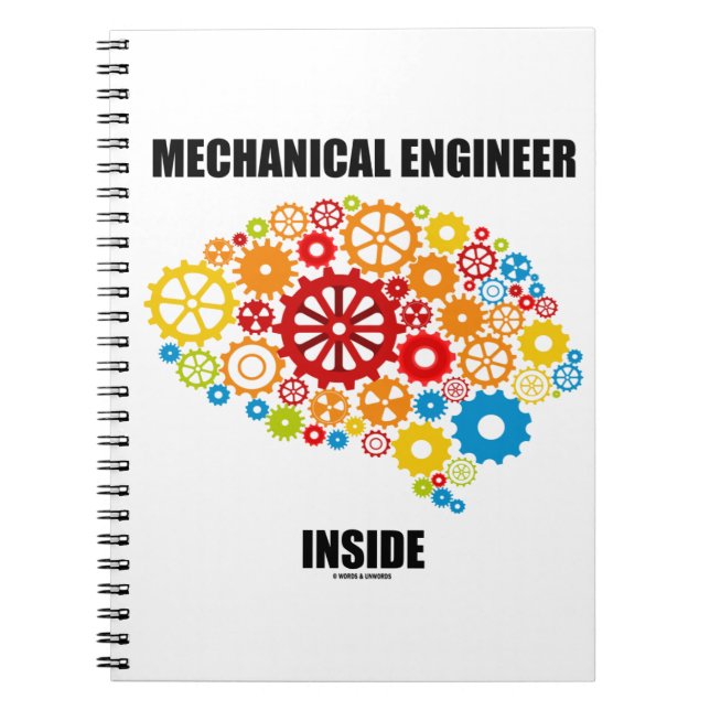 Mechanical Engineer Inside (Gears Brain) Notebook (Front)