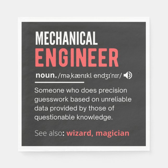 Mechanical ENGINEER Napkins (Front)