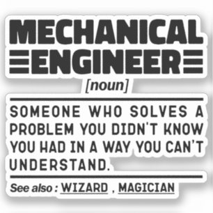 Mechanical Engineer Noun Classical Car Lover Cool Sticker