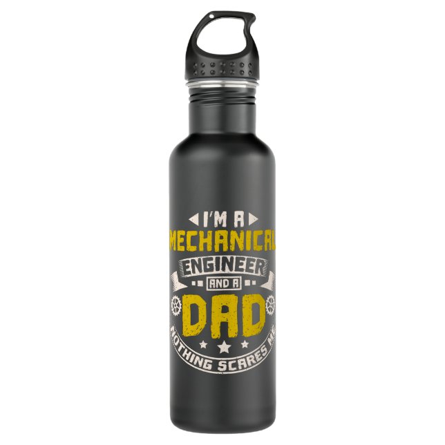 Mechanical Engineer Papa Stainless Steel Water Bottle (Front)