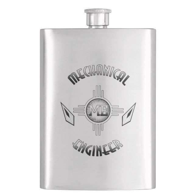 Mechanical Engineer Retro Hip Flask (Front)
