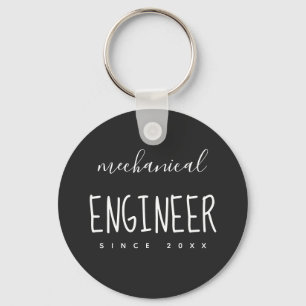 Mechanical Engineer Simple Custom Button Keychain