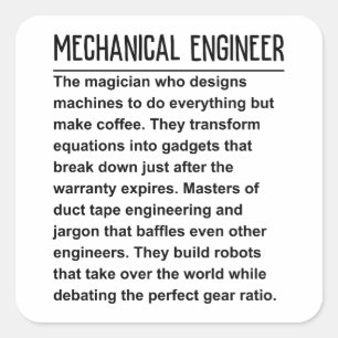 Mechanical engineer square sticker