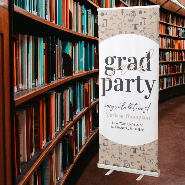 Mechanical Engineer University College Graduation  Retractable Banner (Mechanical Engineer University College Graduation Retractable Banner)