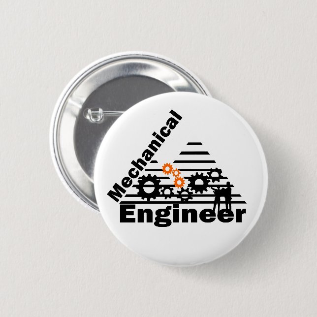Mechanical Engineering Funny Engineer Button (Front & Back)