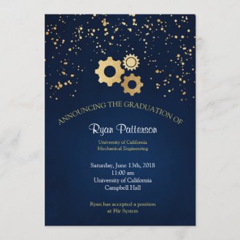 Mechanical Engineering Graduation Announcement by Pixabelle at Zazzle