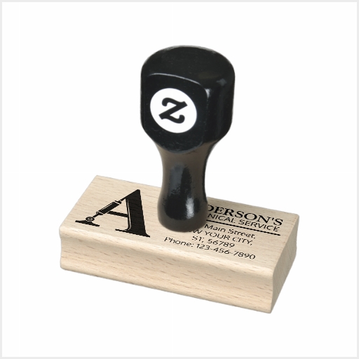 Mechanical engineering monogram - Rubber Stamp
