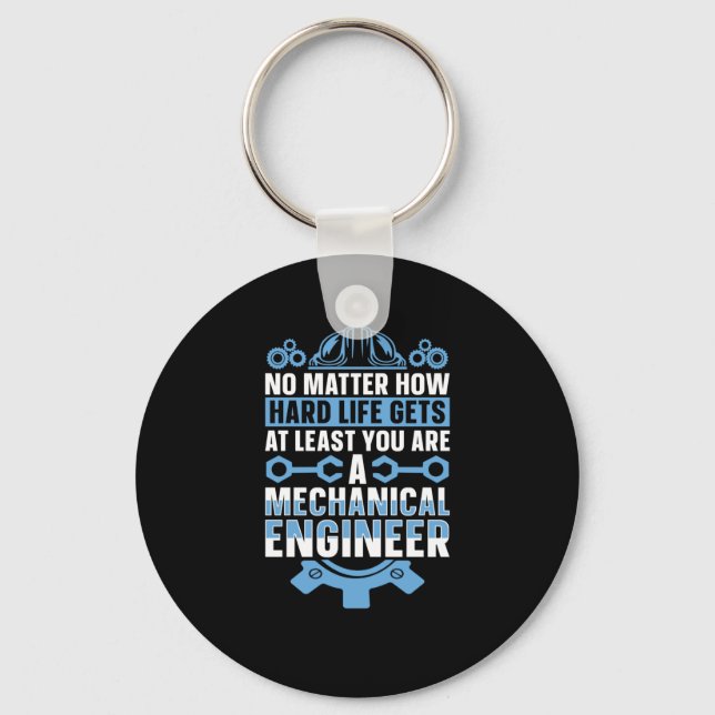 Mechanical Engineering No How Hard Engineer Sticke Keychain (Front)