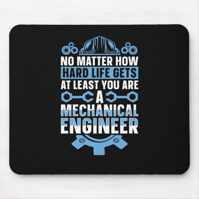 Mechanical Engineering No How Hard Engineer Sticke Mouse Pad (Front)