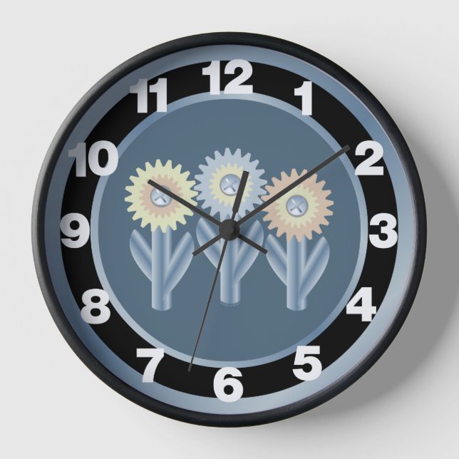 Mechanical Flowers Clock (Front)