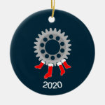 Mechanical Gear Christmas Stockings Ceramic Ornament