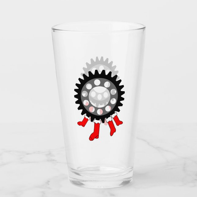 Mechanical Gear Christmas Stockings Glass (Front)