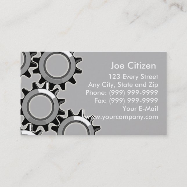 mechanical gears or cogs business card (Front)