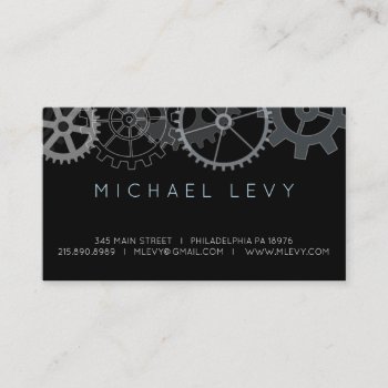 Mechanical Gears Professional Business Card by Marlalove73 at Zazzle