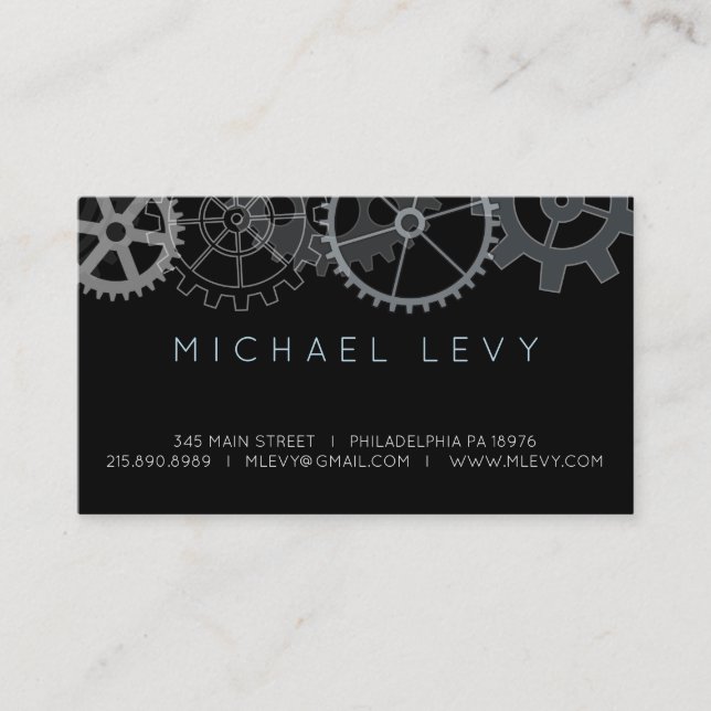 MECHANICAL GEARS Professional Business Card (Front)