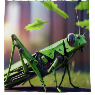 Mechanical Grasshopper Shower Curtain