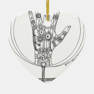 Mechanical Hand Ceramic Ornament