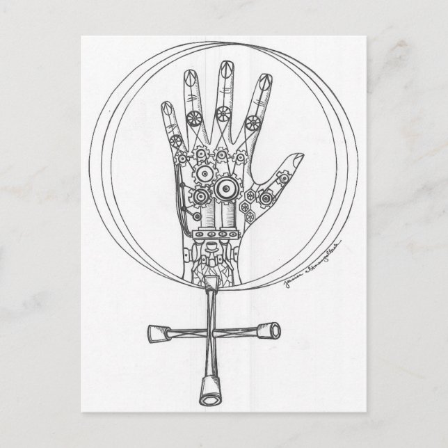 Mechanical Hand Postcard (Front)