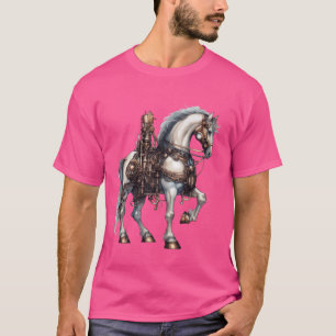 Mechanical Horse Steampunk Vintage Art Riding Eque T-Shirt