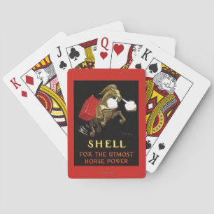 Mechanical Horse with Shell Oil Poker Cards